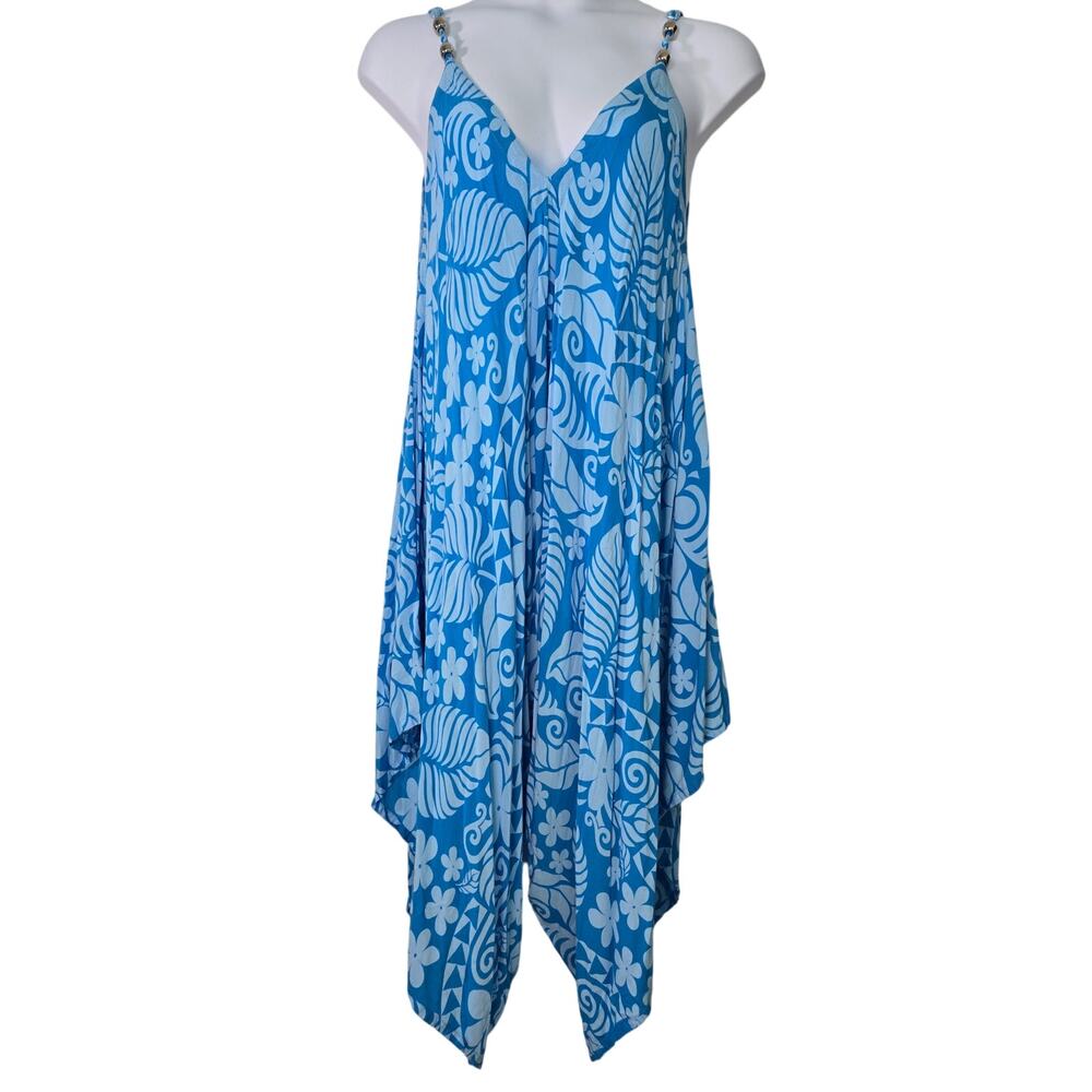 Womens Tropical Boho Printed Jumpsuit (See Measurements for Sz)